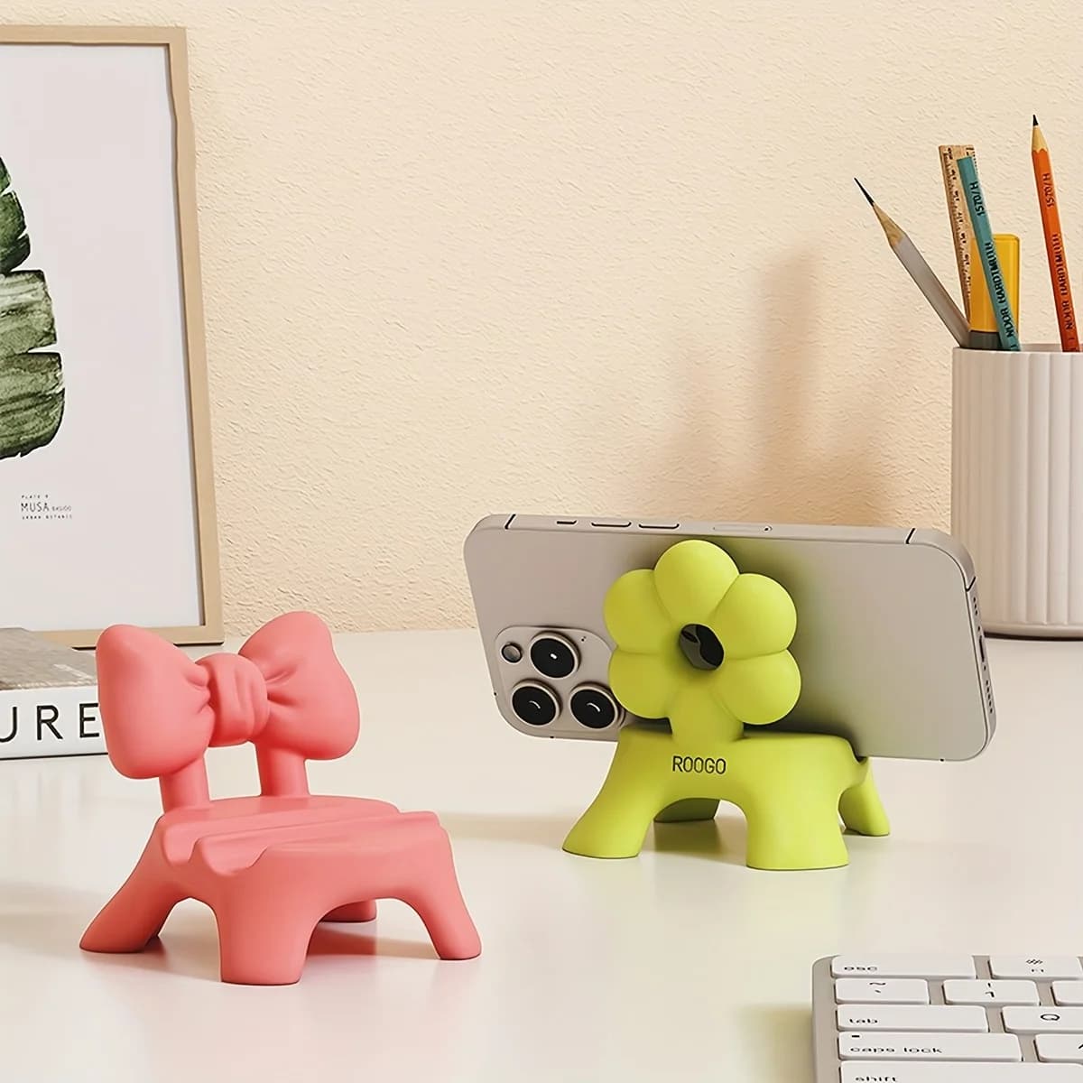 Supporto per Telefono Creativo a Forma di Sgabello Dopamine, Stand Multifunzionale da Scrivania per Cellulari e Tablet, Ornamento Divertente per Scrivania
