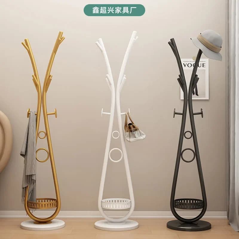 DSA home bedroom coat rack floor-to-ceiling vertical hanger simple foyer clothes storage rack creative wrought iron drying rack