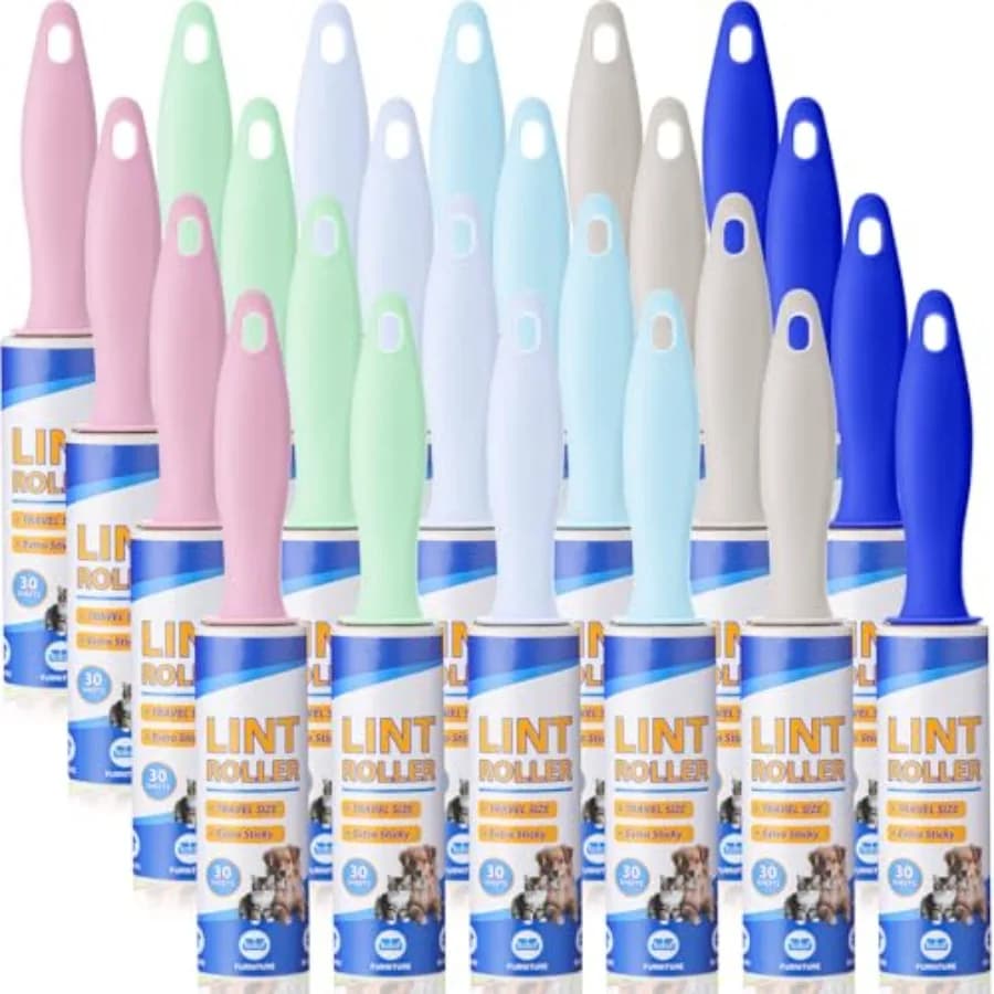 24 Pack Bulk Mini Lint Roller for Travel 720 Sheets 6'' Small Lint Removers Portable Lint Roller Travel Size Removers Sticky Re