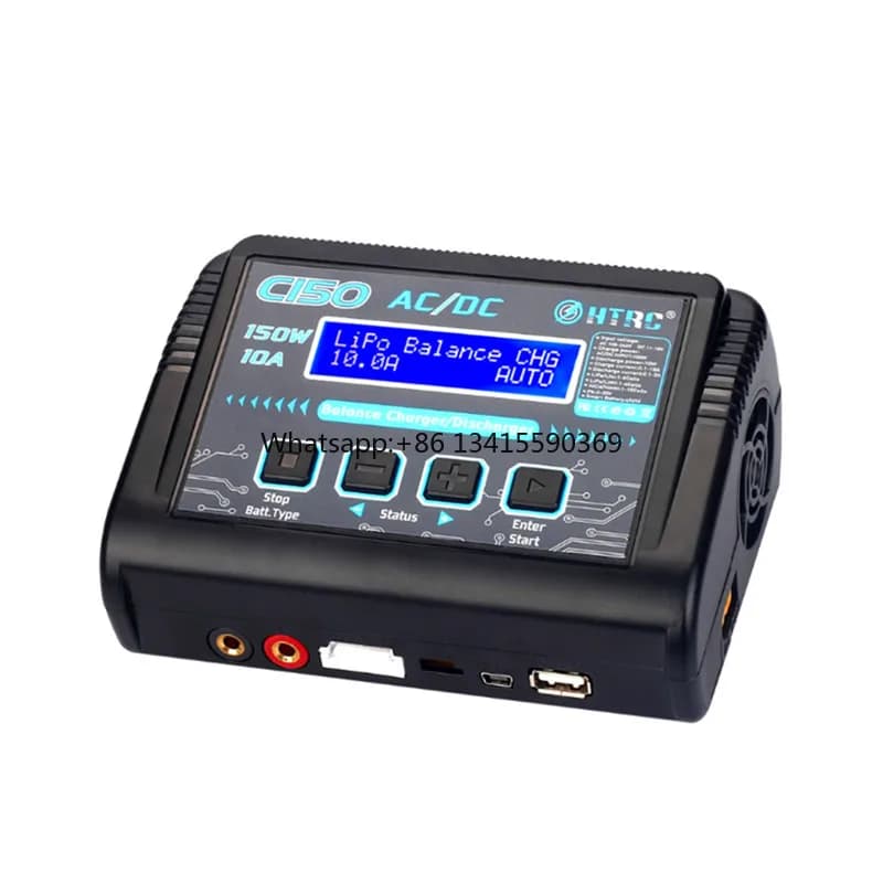 HTRC C150 150W 10A Caricabatterie intelligente Scaricatore Bilanciamento AC/DC per parti e accessori RC per batterie LiPo 1-6S