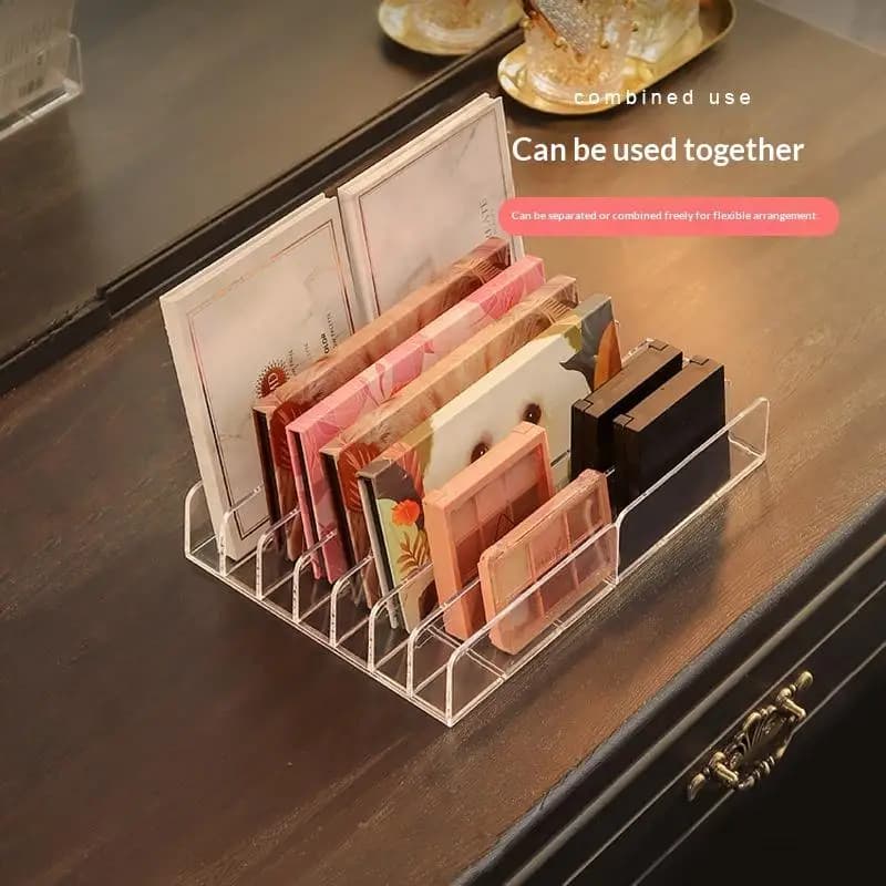 Organizzatore per Trucchi a 7 Scomparti, Espositore da Scrivania per Palette Ombretti, Scatola Porta Cosmetici e Strumenti per il Make-up