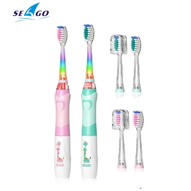 Children's Sonic Electric Tooth Brush 3-12 years old Sonic Tooth Brush Timer battery vibrate Led spare heads