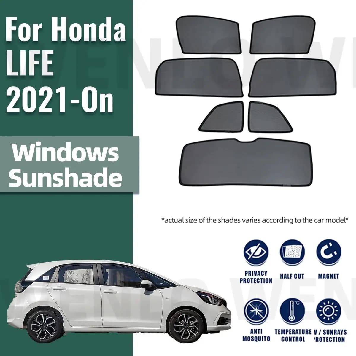 Per Honda LIFE 2021-2024 Lato Del Bambino Finestra Tenda Da Sole Visiera Magnetica Auto Parasole Scudo Anteriore Parabrezza Posteriore Telaio Tenda