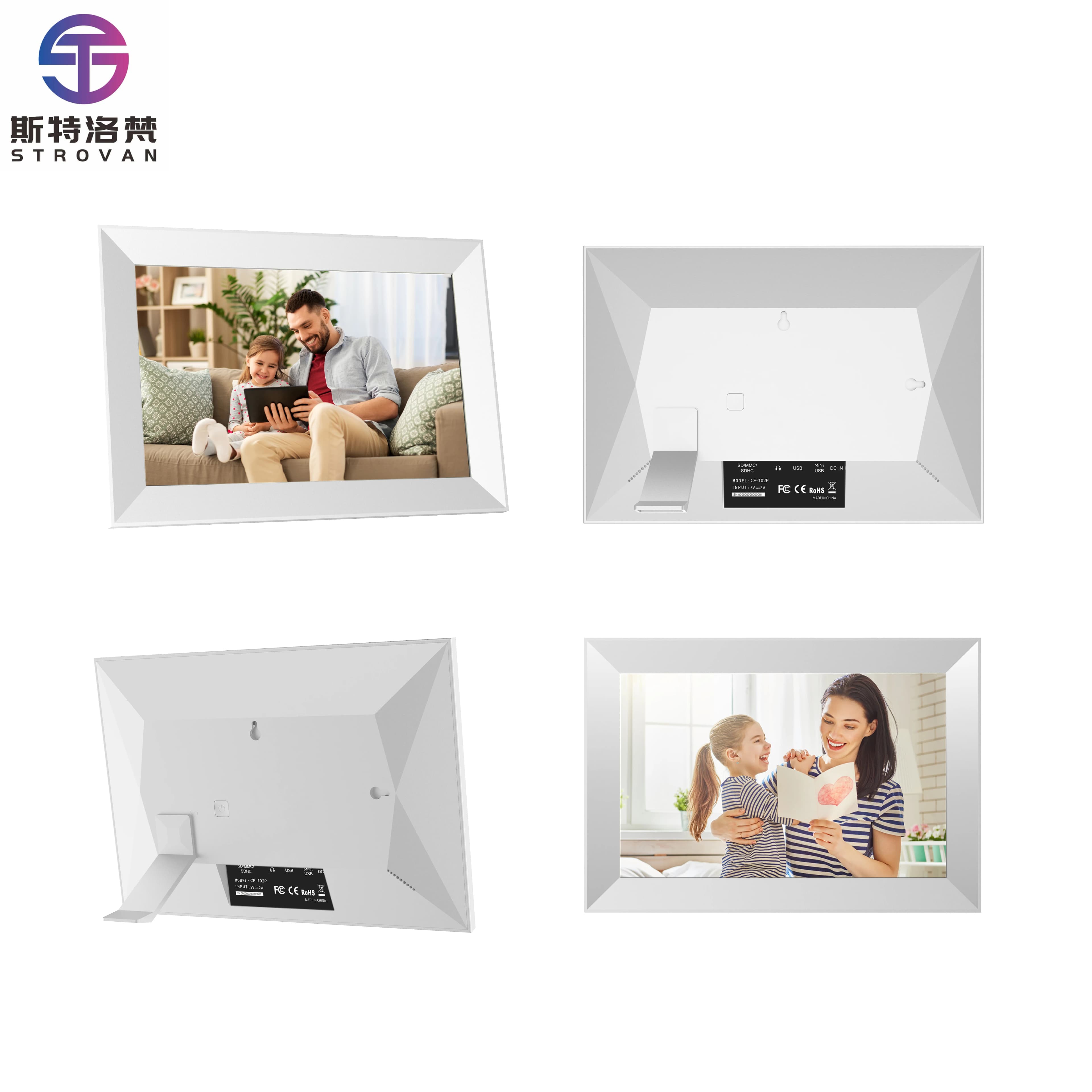 Cornice per foto digitale WIFI da 10 pollici 800*1280 Touch Screen Smart Frame