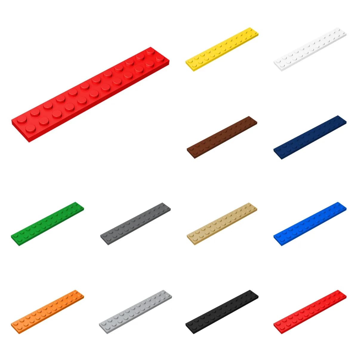 10 pz 2445 Piastra 2x12 Punti Sottile Figure Mattoni Giocattoli Per Blocchi Tecnici Accessori Compatibili Assemblare Sostituibile MO