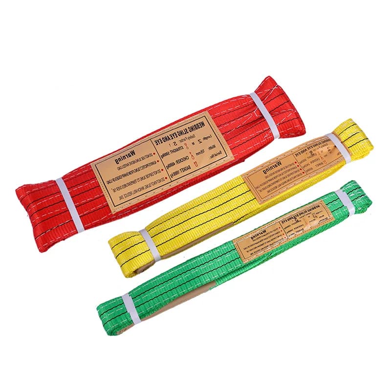 Imbracatura di sollevamento binoculare in poliestere color gru industriale all'ingrosso del produttore 1T2T3T5T Imbracatura piatta ispessita