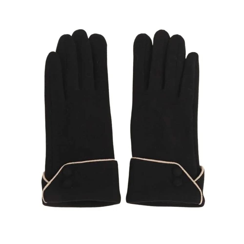 Retro Button Winter Gloves Touchscreen Full Finger Women Gloves Fleece Anti Cold Cycling Mittens Outdoor