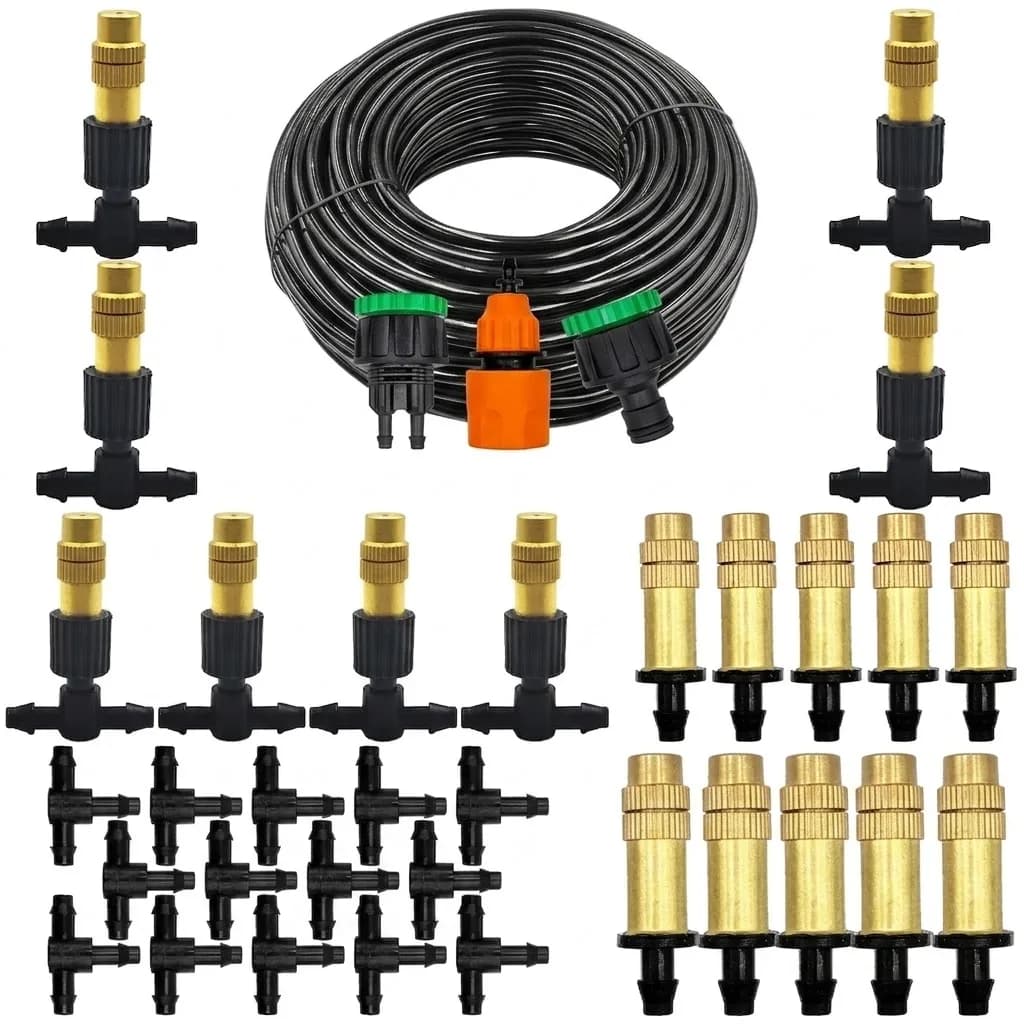 4/7mm Hose for Greenhouse Plant Pots Efficient Water Mist Sprayer Outdoor Cooling Irrigation System 5M to 30M Garden Brass