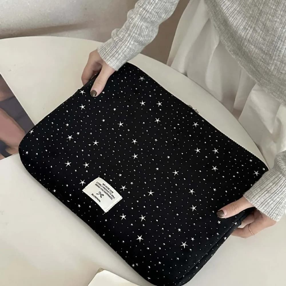 Ins Starry Sky Cartoon Laptop Bag Shockproof Sweet Tablet Sleeve Bag Black Portable Girl Computer Bag Laptop/Notebook/Tablet