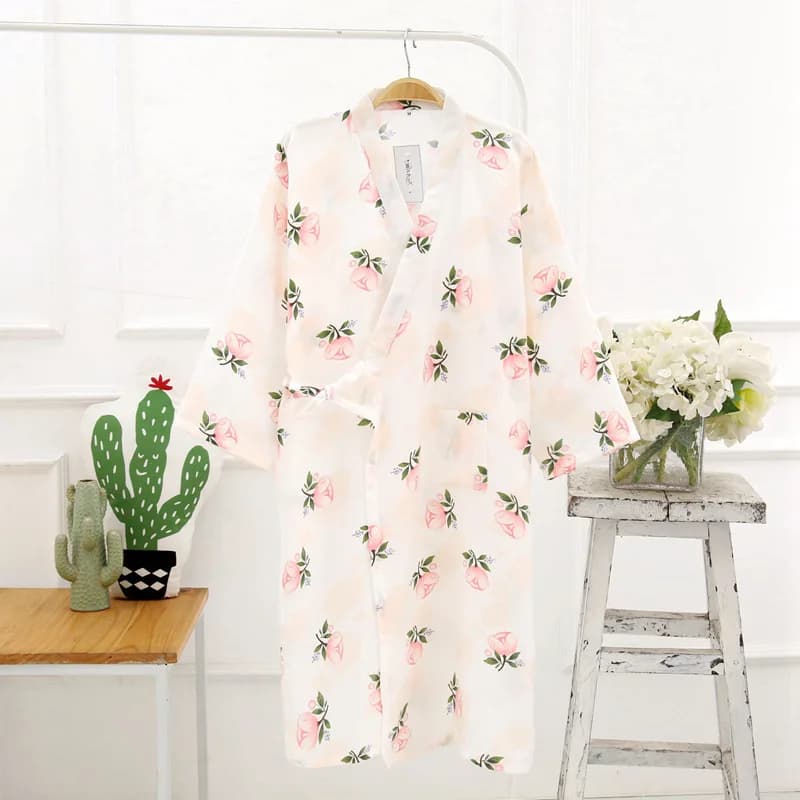 2024 nuovo stile Kimono giapponese Robe donna primavera ed estate 100% puro cotone garza abito da notte accappatoio sottile servizio a domicilio Yukata