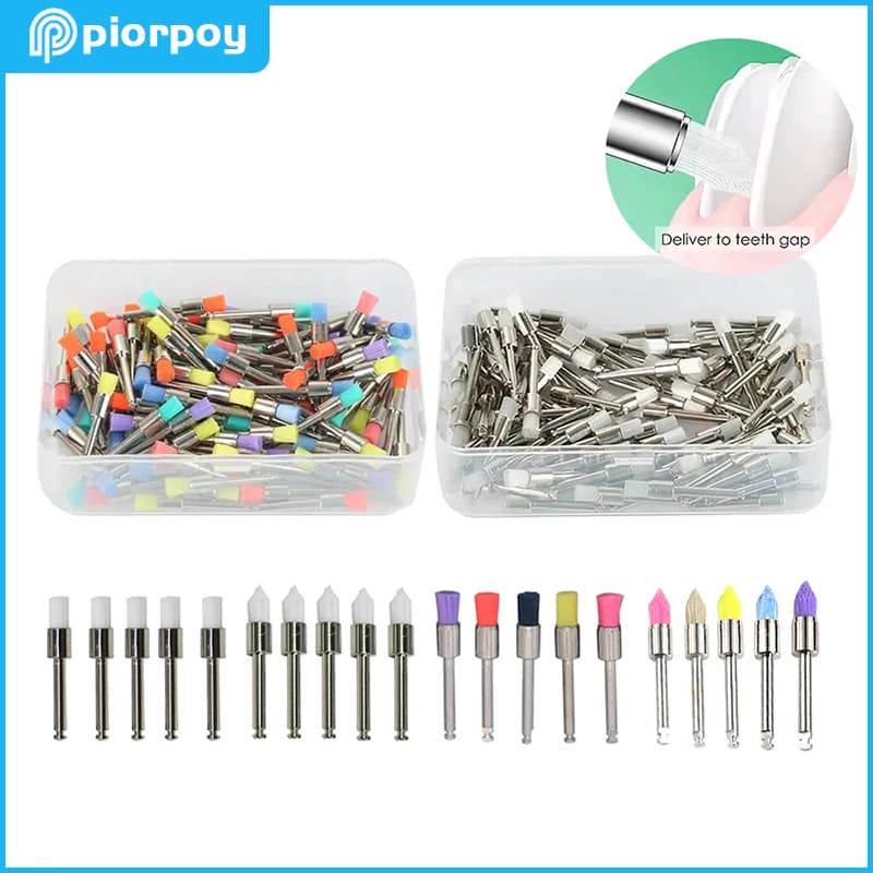 PIORPOY 100 Pieces Brushes Dentali for Polishing, Dentali Consumption Materials Disposable Nylon for Tooth Whitening and Cleaning, Denti Tool