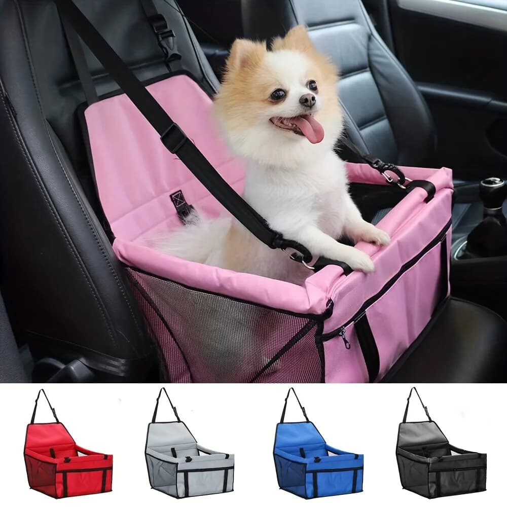 Seggiolino Auto per Cani e Gatti, Borsa Trasportabile Traspirante con Cintura di Sicurezza, Stabile e con Clip, Accessori da Viaggio per Animali Domestici