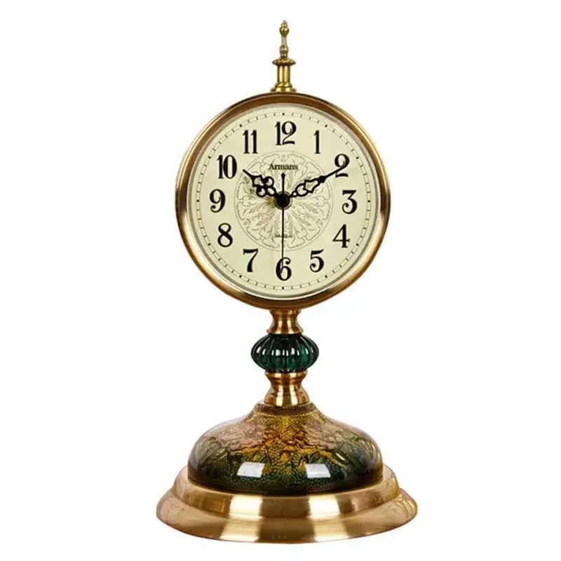 Orologio in metallo, orologio a pendolo cinese da soggiorno, orologio da tavolo, piccolo orologio da tavolo ornamentale per la casa