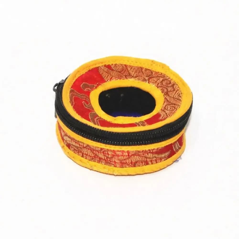 Embroidered Fabric Pouch For Ritual Bell Protective Storage Case For Tingsha Percussion Musical Instrument Accessory