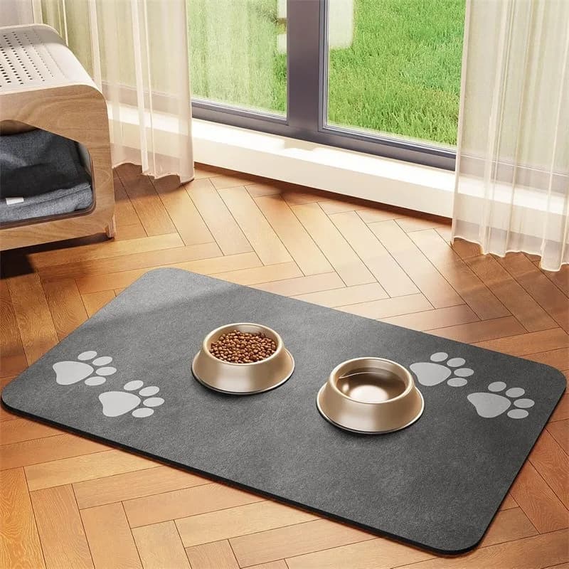 Tappetino per alimentazione per animali resistente 40x60/50x80 cm Grande supporto antiscivolo assorbente per mangiatoie disordinate Facile da pulire Gatto Cane Impermeabile ​