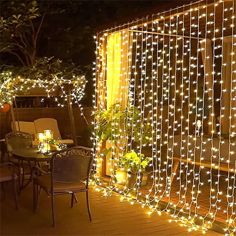 Lucine per tende a LED 6M/3M, decorazioni per esterni/interni per feste di matrimonio di Natale, giardino, soggiorno, camera da letto