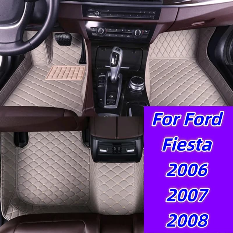 Car Floor Mats Carpet Rugs For Ford Fiesta 2006 2007 2008 Anti-slip Stylish Odorless Flame retardant Waterproof