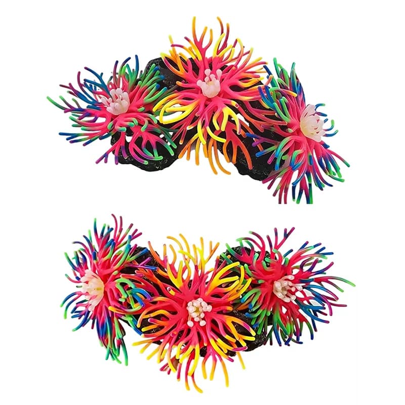 Nuova Decorazione Subacquea in Silicone a Forma di Corallo per Acquario, Piante Artificiali per Sfondo Acquario, Erba Acquatica Decorativa