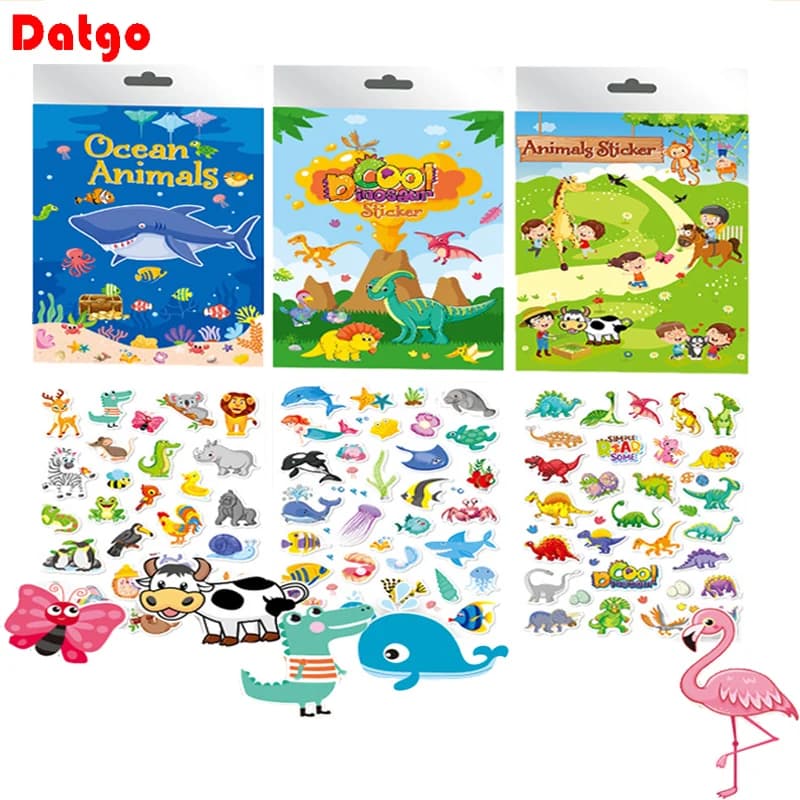 Nuovi bambini puzzle fai da te adesivi carini giochi animali marini cognizione adesivi divertenti assemblare giocattoli educativi puzzle