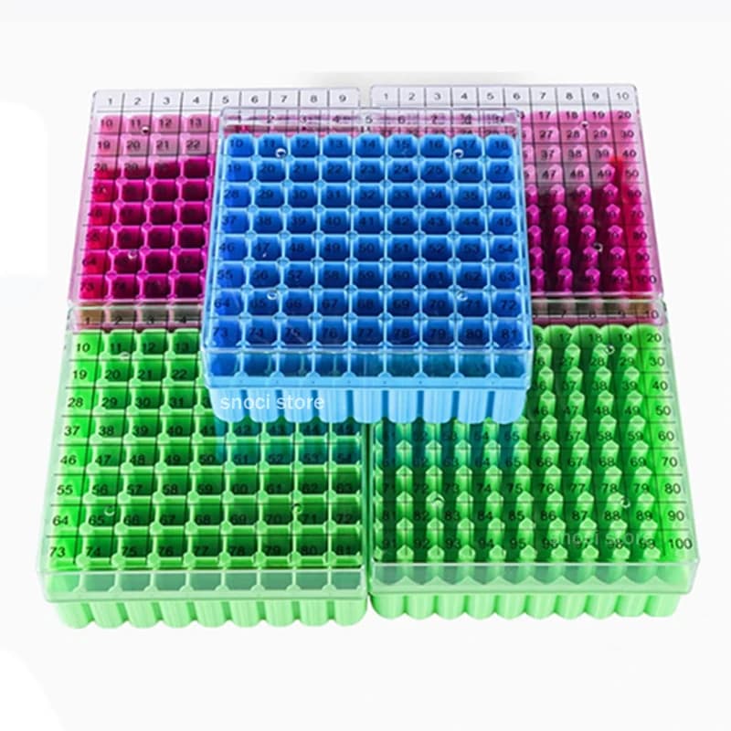 scatola per congelatore in plastica da laboratorio scatola di immagazzinaggio criogenica scatole criogenici per PC, 81/100 pozzi, per tubo di congelamento da 0,5 ml, 1,5 ml e 2,0 ml 1 pezzo