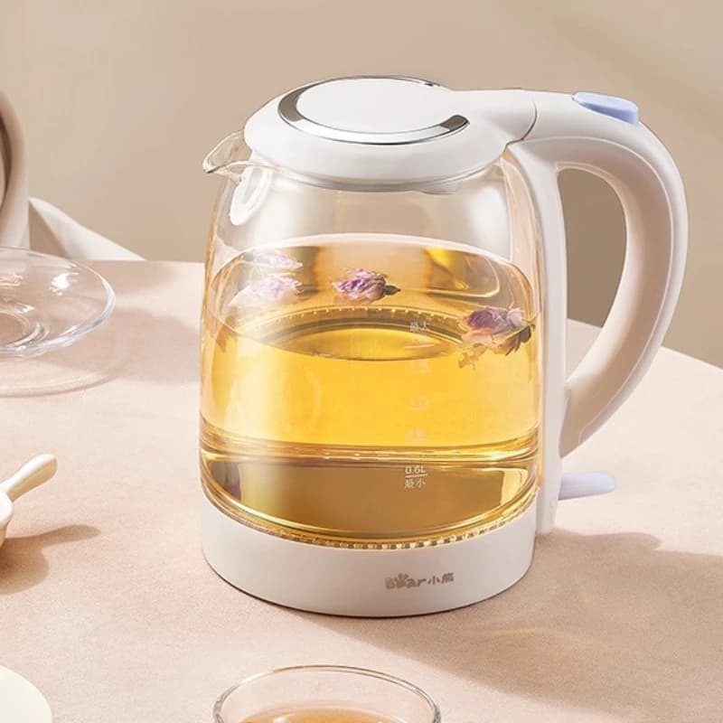 Electric kettle glass domestic kettle for hot water Automatic shutdown 1.7L High Borosilicate Stainless Steel 304 Heating Blue Light