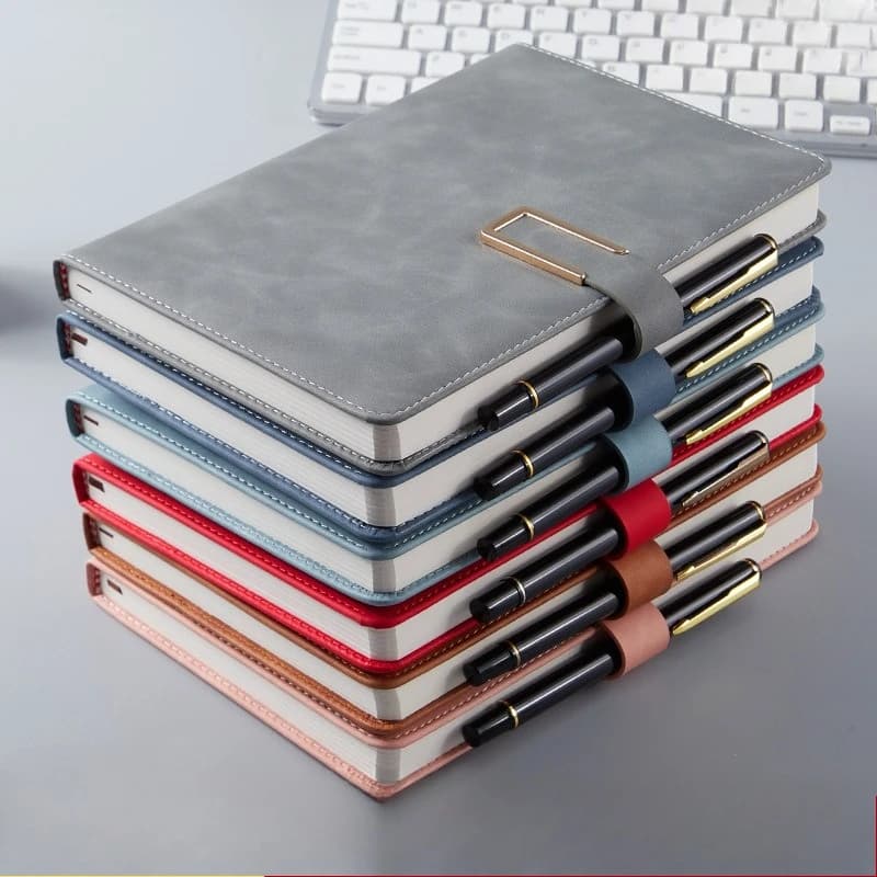 Vintage A5 Leather Notebook with Personalized Soft Cover - Perfect for Business Meetings and College Life Journal Notebook
