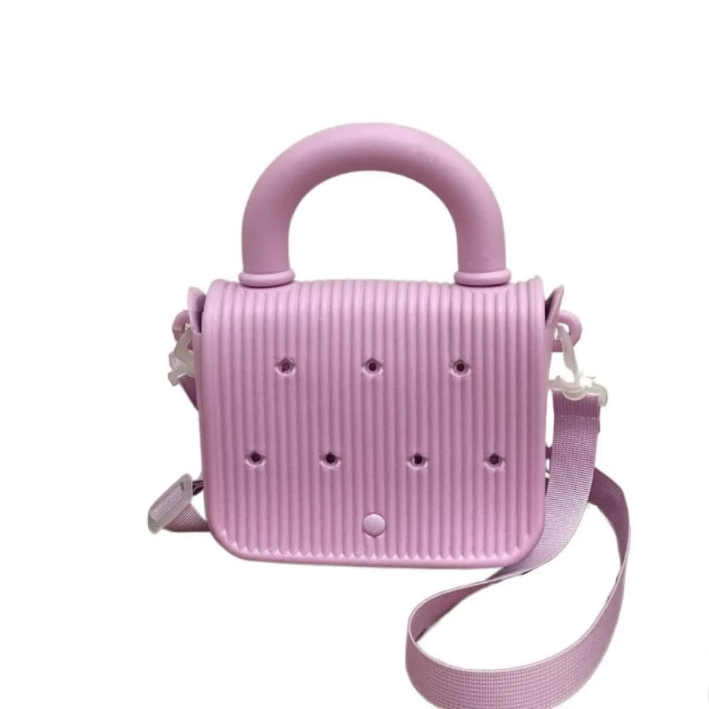 Anti-slip Waterproof Beach Bag Top Handle Adjustable straps EVA Handbags With Hole DIY Easy to Clean Small Shoulder Bag Beach
