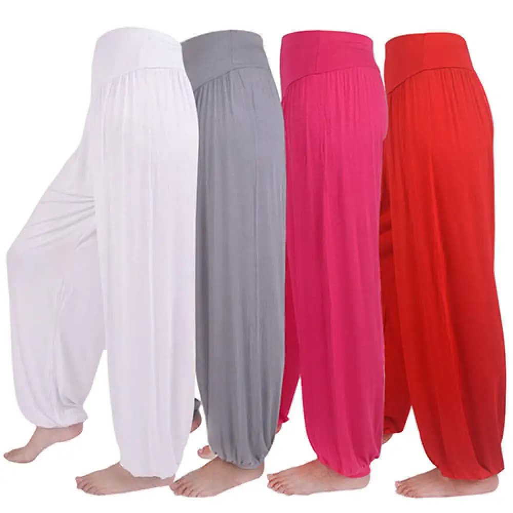 Women's Harem Pants Fashion Large Waist Pants Long Dance Pants From Yoga Large Leg Casual Lantern Trousers Of Fan Dance Pilates