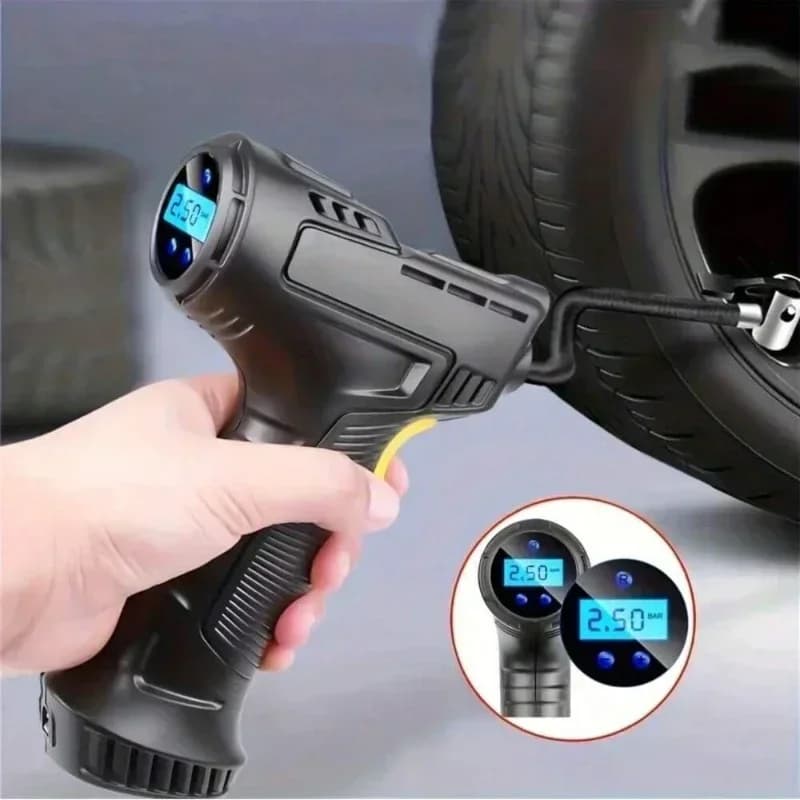 Gonfiatore digitale portatile per pneumatici - Compressore d'aria wireless/cablato da 12 V per auto, biciclette e palline