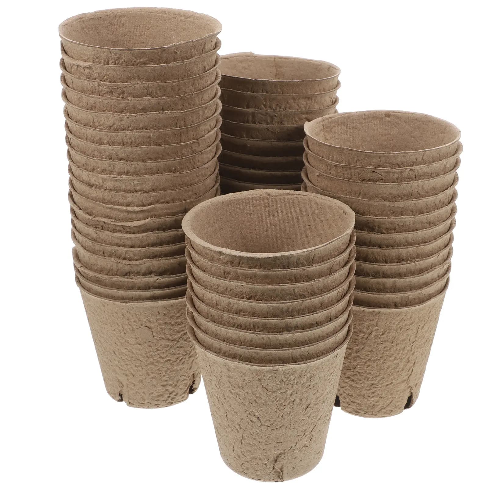 50 Pieces Paper Vases for Vivary, Small Containers Fai-da-Te with Draining Holes, Perfect for Germination and Semina, Small Garden Vases