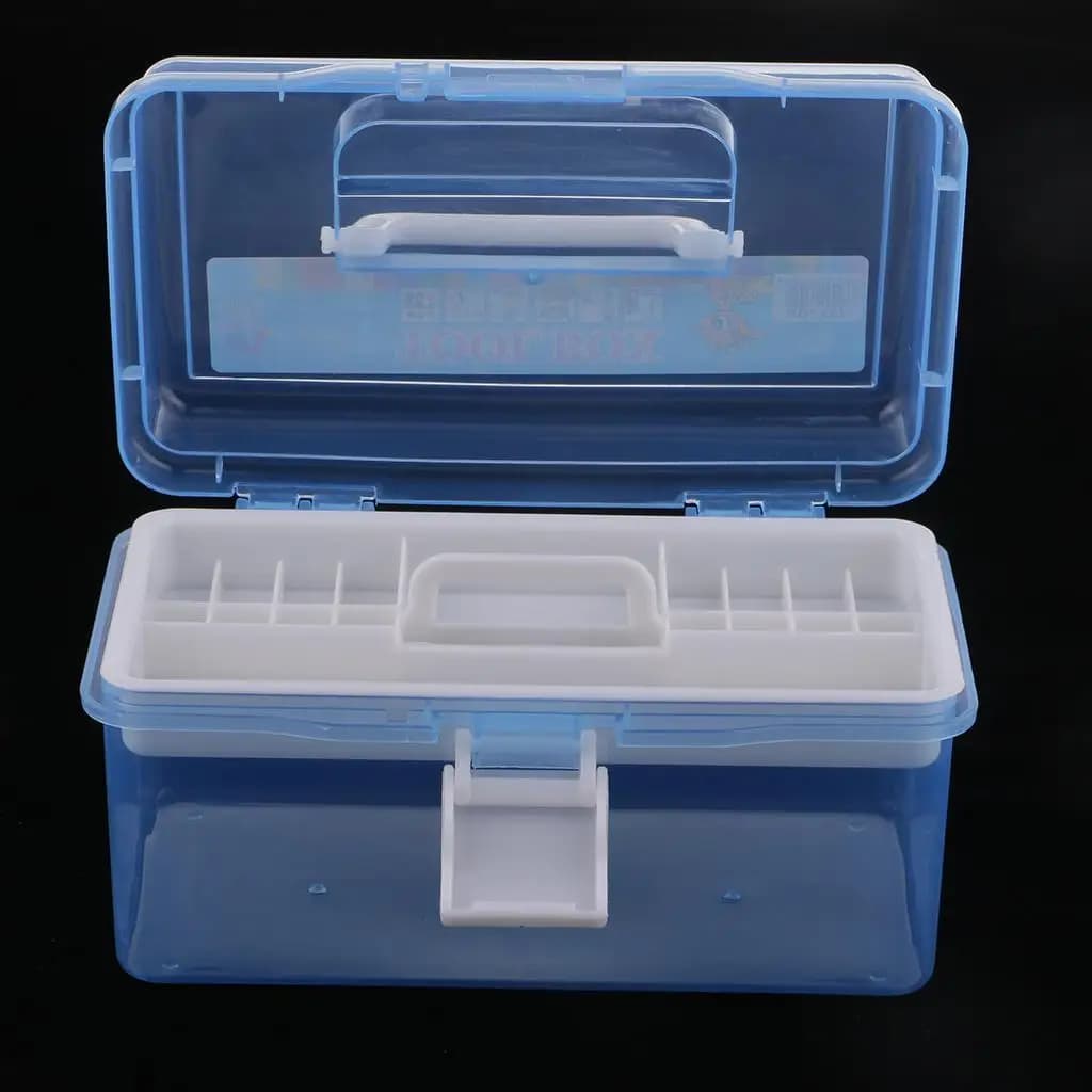 Scatola portaoggetti per custodia artistica Contenitore compatto per perline in plastica per pennelli e strumenti da cucito per l'organizzazione della scrivania
