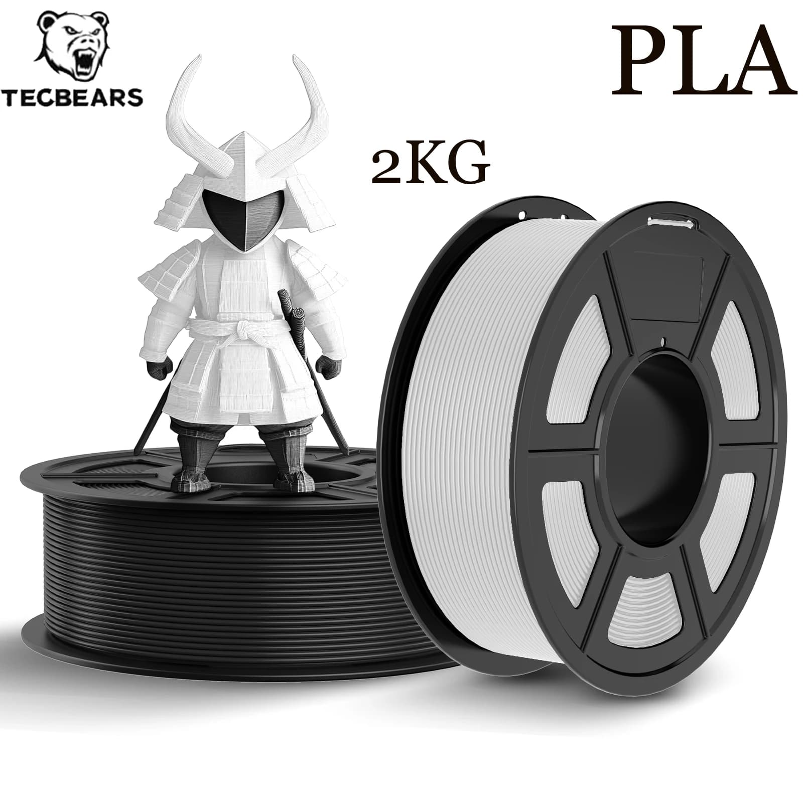 3D filament printer TECBEARS pla PLA 2KG 1,75mm ±0,02mm Filament FDM ecological, smooth and bubble-free Gift DIY
