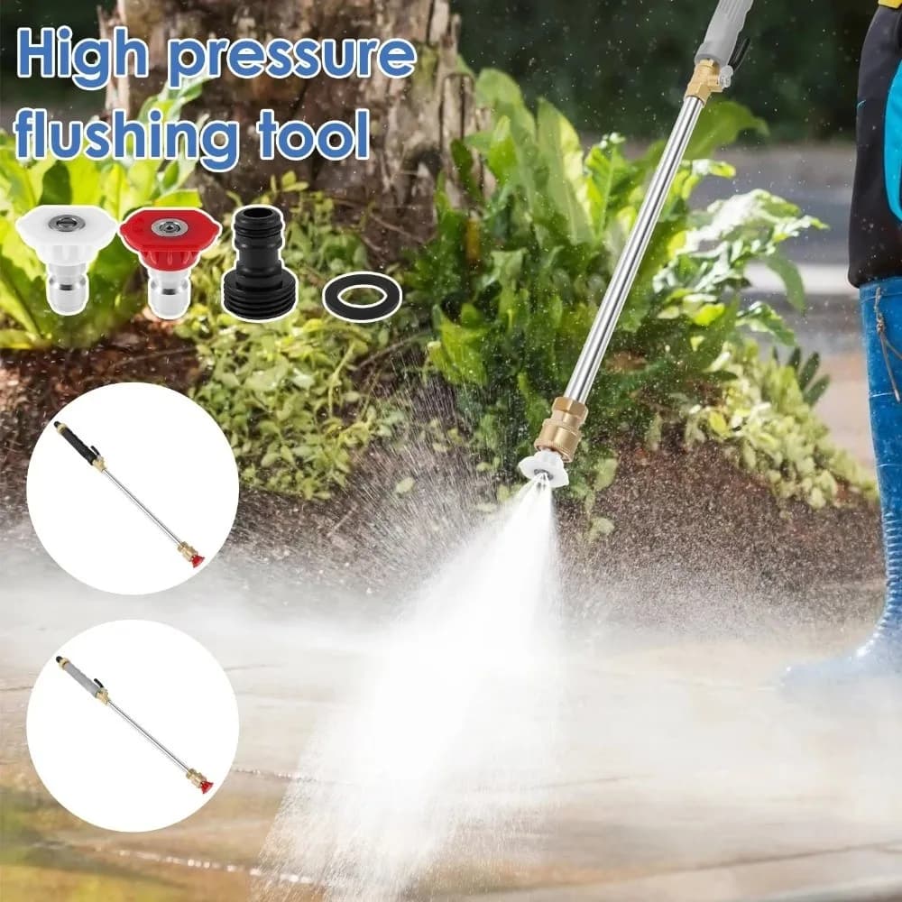 Lancia per idropulitrice ad alta pressione con ugello in rame regolabile, ugello per tubo da giardino, impugnatura ergonomica estensibile, irrigatore