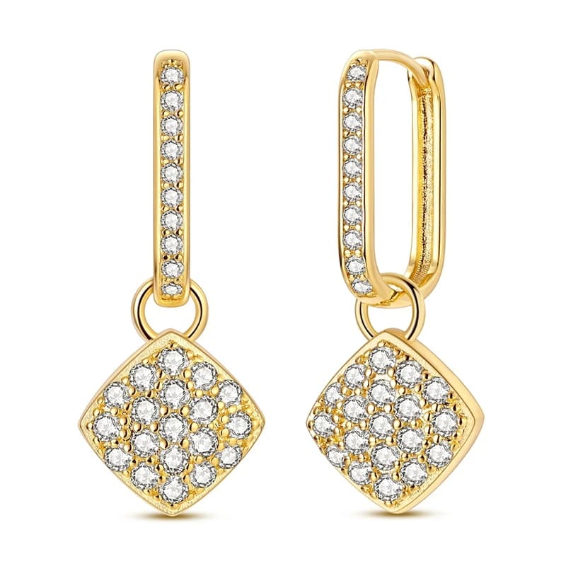 Orecchini in Argento Sterling 925 per Donne, Scintillanti Orecchini a Cerchio Dorati a Forma di U per Anniversari, Matrimoni e Regali