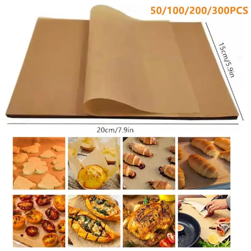 (BF06)Parchment Paper Baking Sheet Non-Stick Precut Baking Parchment Baking Paper Will Not Curl Wax Paper Air Fryer Baking Paper