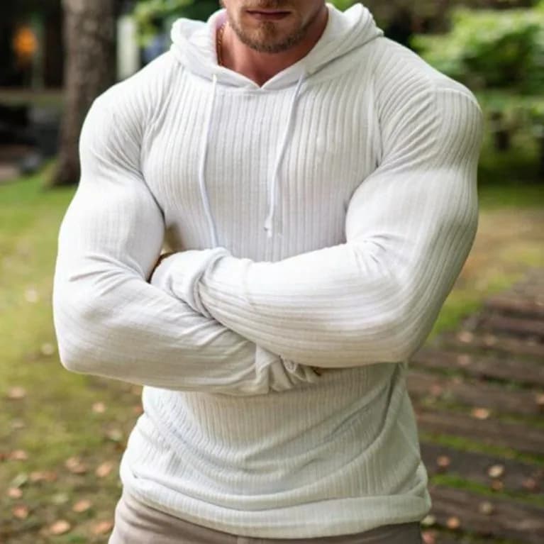 Men's Long Sleeve Thin T-shirt Jacket Hooded Base Layer Shirt Spring Special Wide Fit Other Material 100% CMS Brand T-shirt