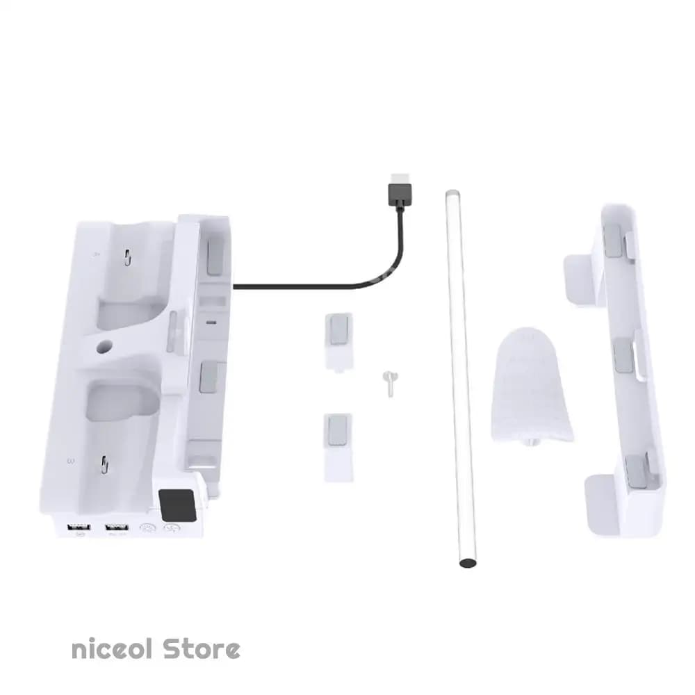Supporto di Raffreddamento con Caricatore Doppio per Controller e Gancio per Cuffie per PlayStation 5 Slim Edizioni Disco e Digitale