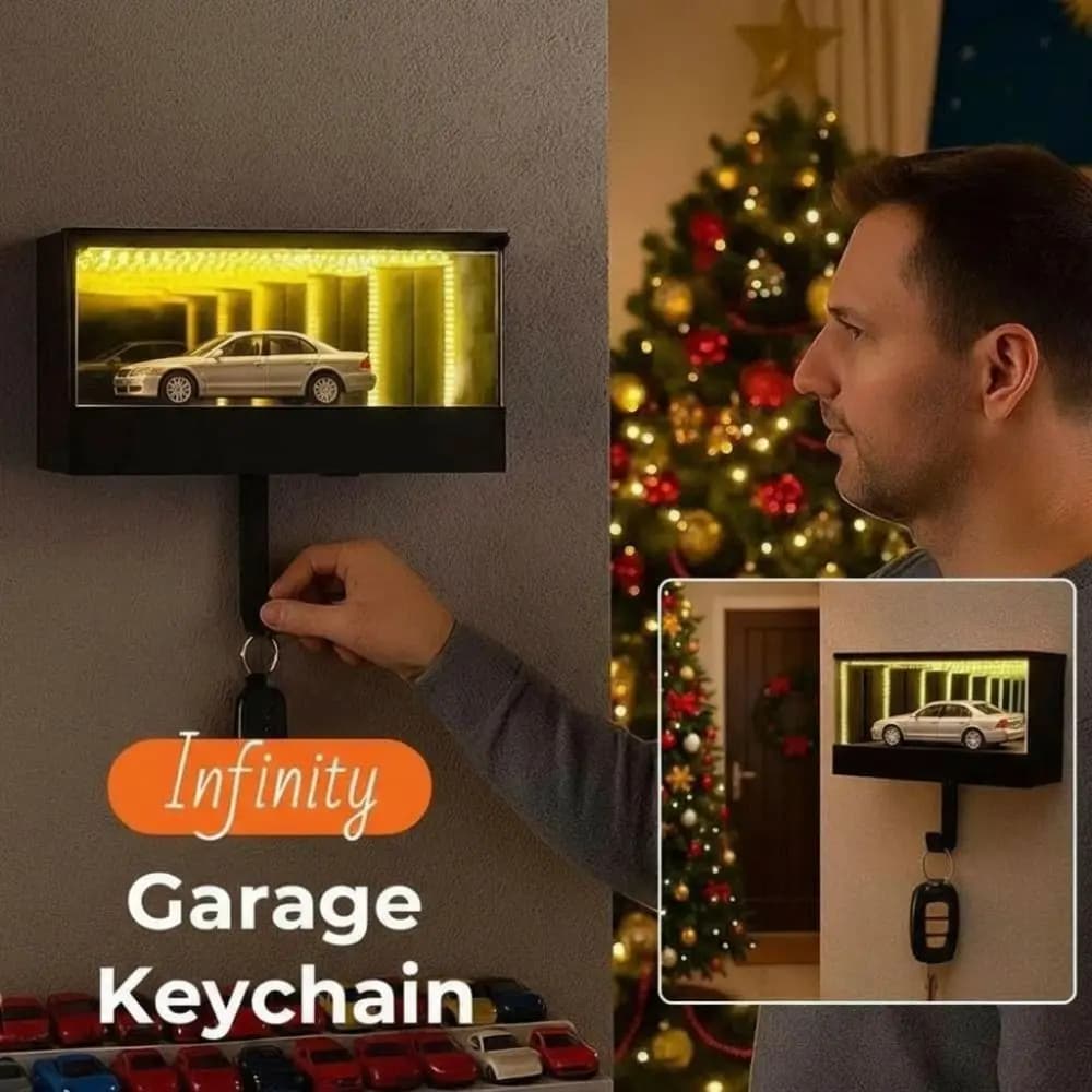 Portachiavi creativo per garage, multifunzionale, divertente, portachiavi per auto, facile installazione, specchio, divertente organizzatore di chiavi