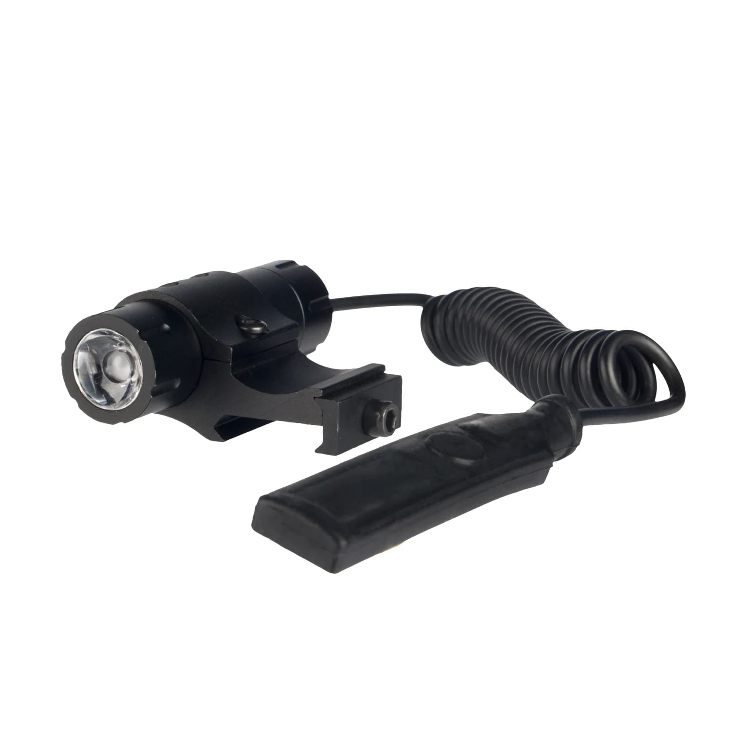 Torcia tattica esterna in metallo con supporto ad anello offset angolato Base da 20 mm 100 lumen LED Mini Flash Light Pressostato remoto