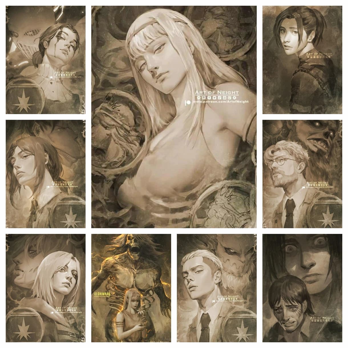 2026 New Cartoon Characters Attack on Titans Diamond Mosaic Painting Photo Art Crystal Handcraft Embroidery Bedroom Decor