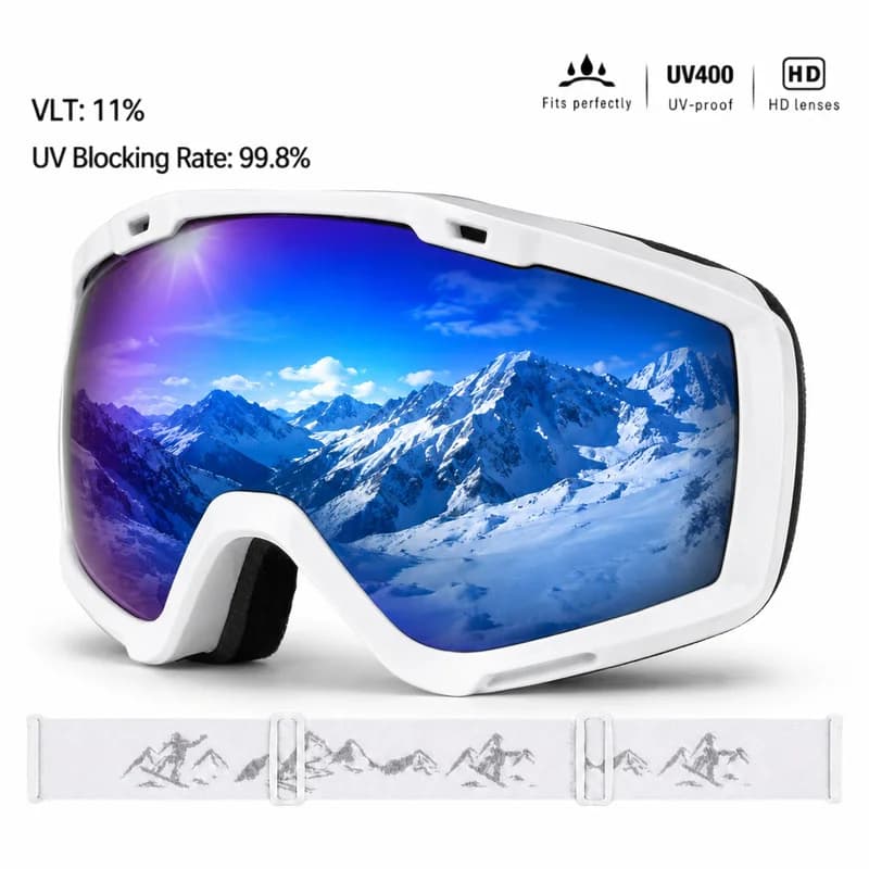 skiing equipment: ski , windproof and UV-resistant, outdoor protective eyewear, adult anti-fog goggles