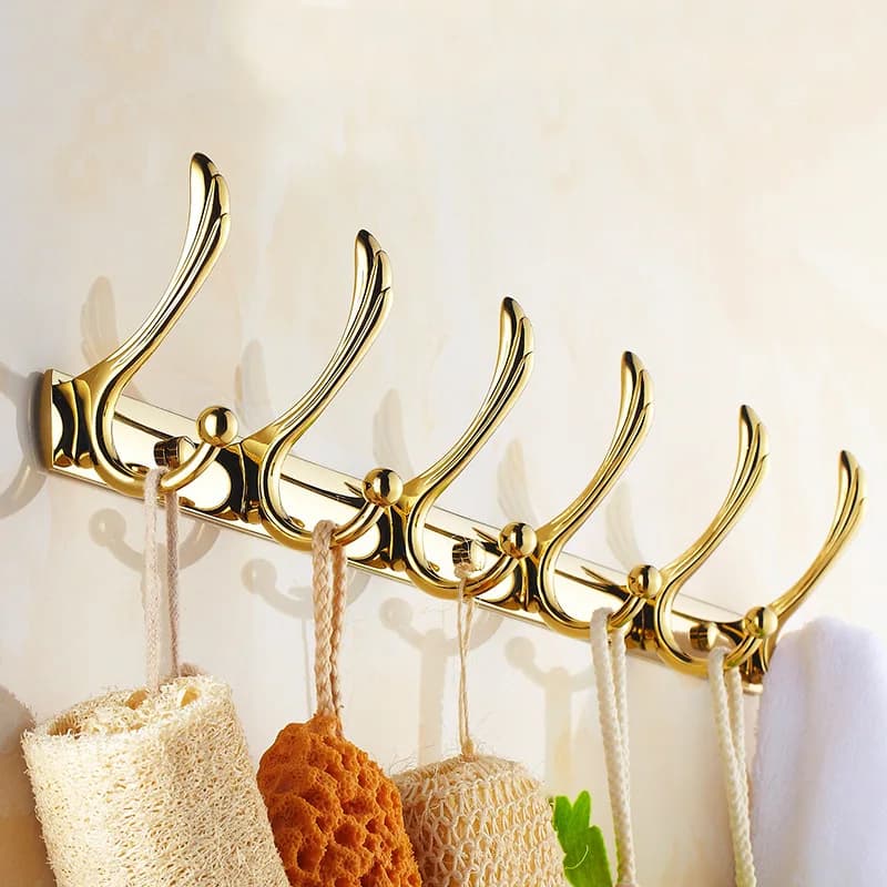 Gancio per accappatoio da bagno in oro rosa Ganci per asciugamani a parete Gancio per asciugamani da cucina Portachiavi in ottone dorato Portachiavi per borsa Gancio per vestiti