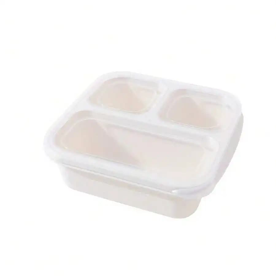 Una scatola per snack, caramelle, frutta secca e frutta a 3 scomparti, contenitore per snack a 3 scomparti, contenitore riutilizzabile per la preparazione dei pasti, contenitore per il pranzo portatile, adatto per casa e ufficio, lavabile in lavastoviglie e utilizzabile nel microonde, ideale per viaggi e conservazione degli alimenti.