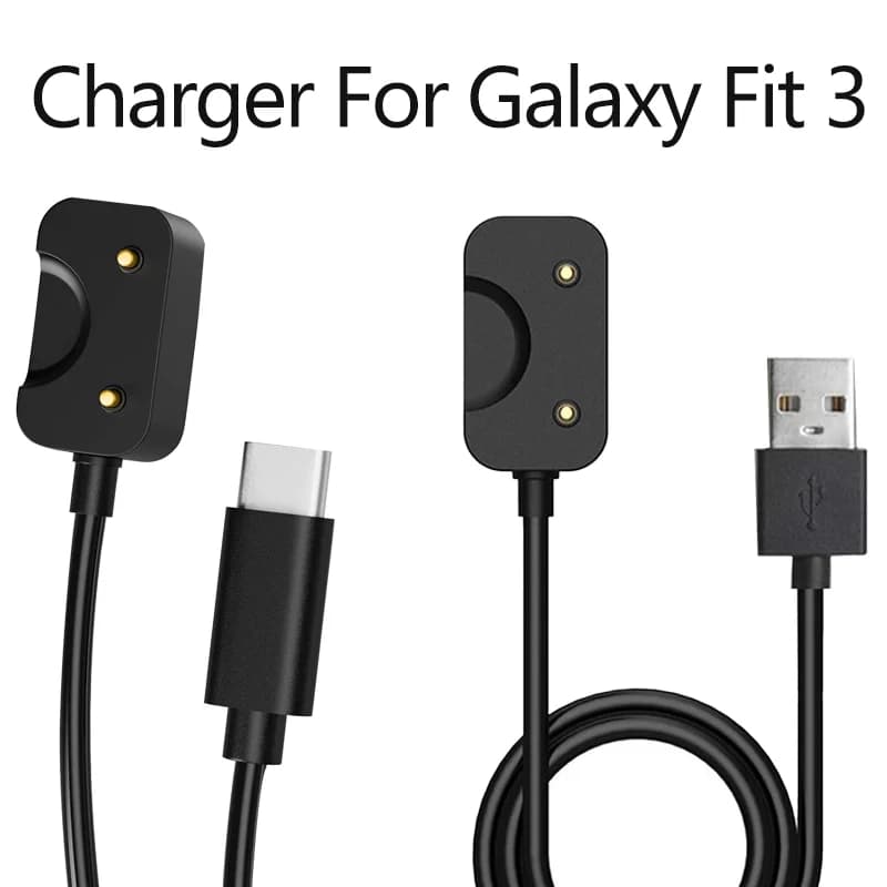 Caricabatterie per Samsung Galaxy Fit 3 SM-R390, Caricatore USB-C, Caricatore per Smartwatch, Cavo di Ricarica Sostitutivo USB o Type-C
