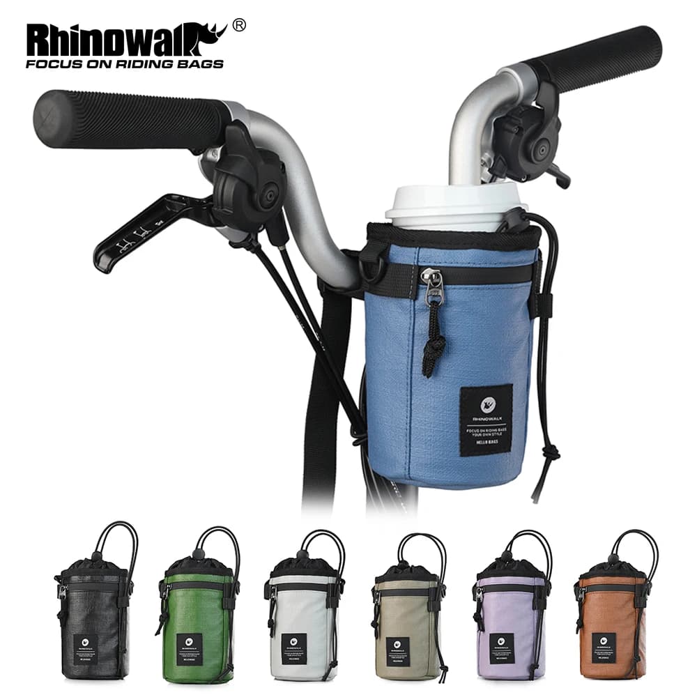 Water Bottle Bag for Bike Rhinowalk 1.6L Bicycle Handlebar Bag for Laptop Fit Brompton Riding Touring Pack 1 pcs
