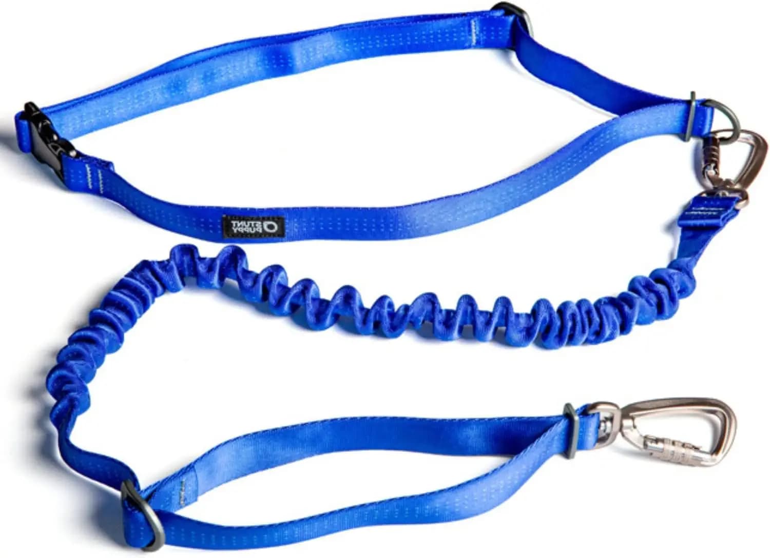 Hands-Free Dog Leash for Running, Adjustable Waist Belt, Blue, Stretches 35-51 Inches
