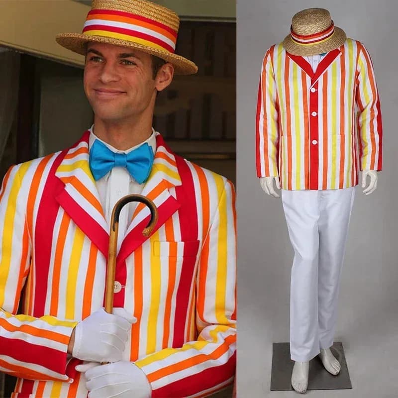 Film Mary Cosplay Costume da uomo Poppins Halloween Bert Giacca Pantaloni Camicia Abito Spettacolo teatrale Uniforme da festa dt'99
