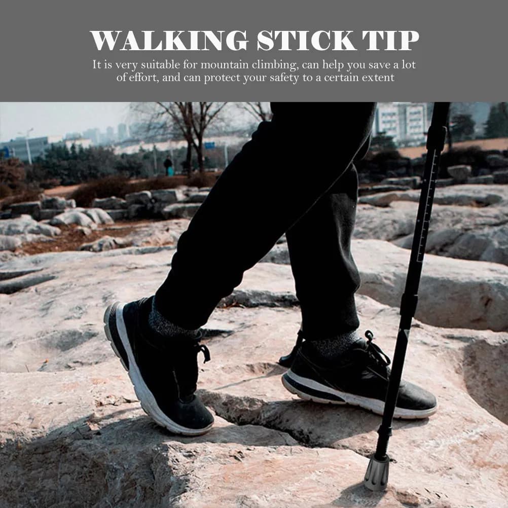 20Pcs Round Pole Tip Cover Trekking Pole Accessories Non-Slip Rubber Feet for Hiking Sticks Enhanced Grip in Snow and Mud