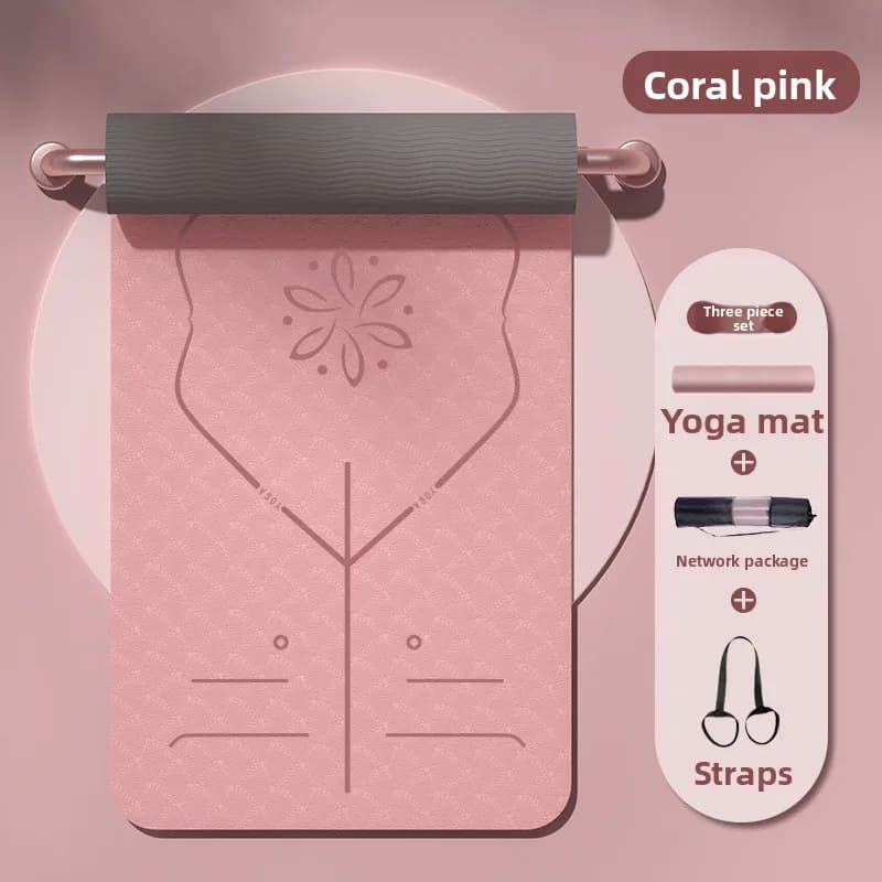 Non Slip TPE Yoga Mat 10mm Thick Home Use Soundproof Shock Absorbing Jogging Dance Fitness Gymnastics Mat Exercise Mat Gym Mat