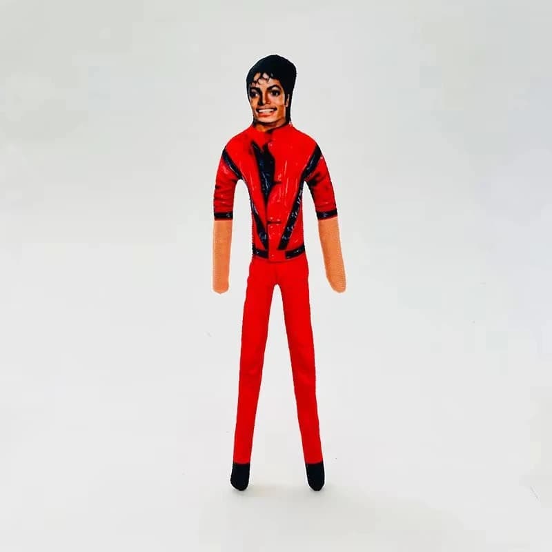 4PCS Pack Bendable Michael Jackson Plush Doll Bendy Soft Stuffed Figure Toy Poseable Desktop Ornament Collectible Gift